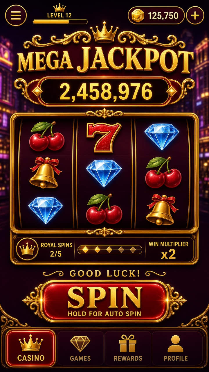 LuckSpin slot machine screen